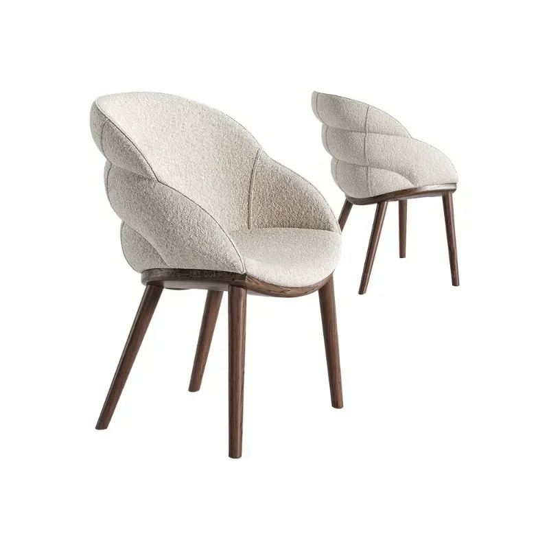 Nordic minimalist solid wood chair, modern casual dining chair
