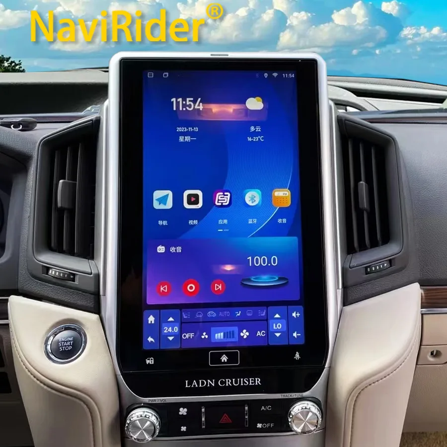 13.6inch Android Screen Car Radio  For Toyota Land Cruiser 200 LC300 2016-2020 GPS Carplay Navigation Multimedia Video Player