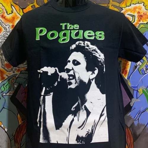 

RETRO The Pogues T-shirt Black Unisex Cotton Black T-Shirt Unisex clothing