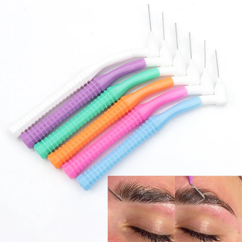 Escova interdental para ortodôntico, aparelhos em forma de L, micro escovas macias, limpeza dental, enfermagem, 10pcs