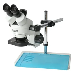 Eakins Simul-focal 7-45X Zoom Trinocular Stereo Microscope 56 LED Ring Light Insulation Repair Working Pad Mat