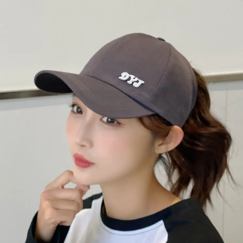 قبعة قطنية للحماية من الشمس على شكل ذيل حصان مع فتحة ذيل حصان، قبعة شمسية فارغة للفتيات #5