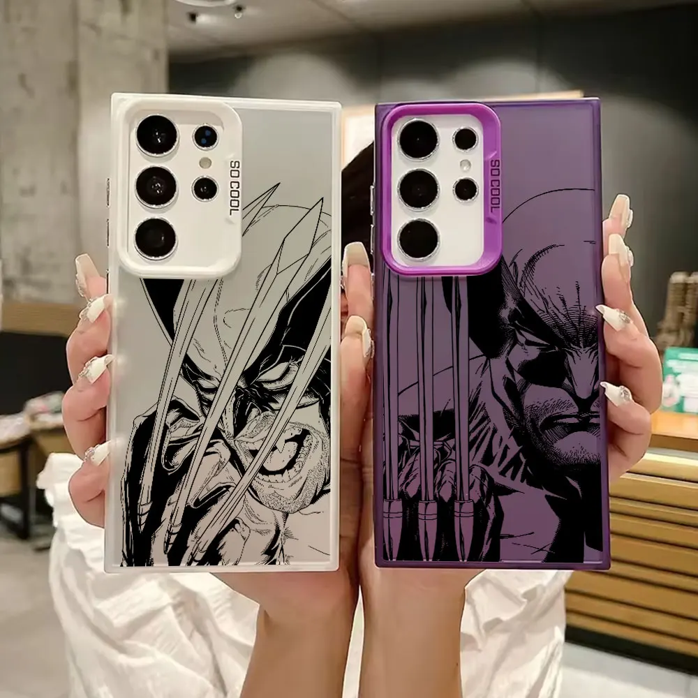 

Marvel Wolverine Black Art Luxury S25 Case For Samsung Galaxy S25 S24 Ultra S23 S21 S20 FE S22 Ultra Plus Shockproof Phone Cover