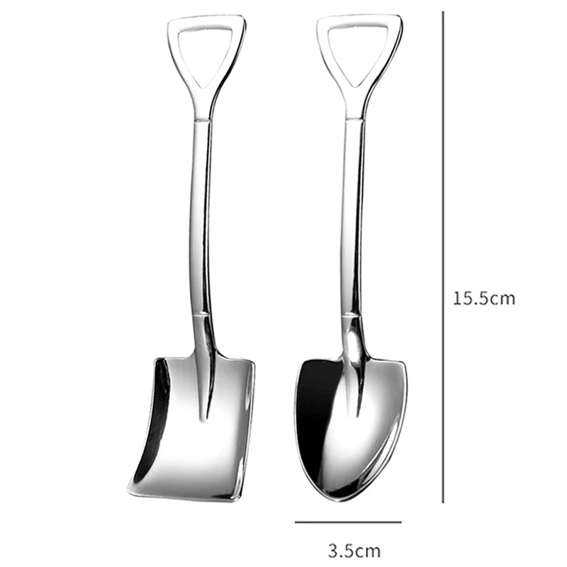 4/2/1pcs Colheres De Pá De Aço Inoxidável Café Teaspoon Criativo Sorvete Sobremesa Melancia Colher Cozinha Talheres Conjunto