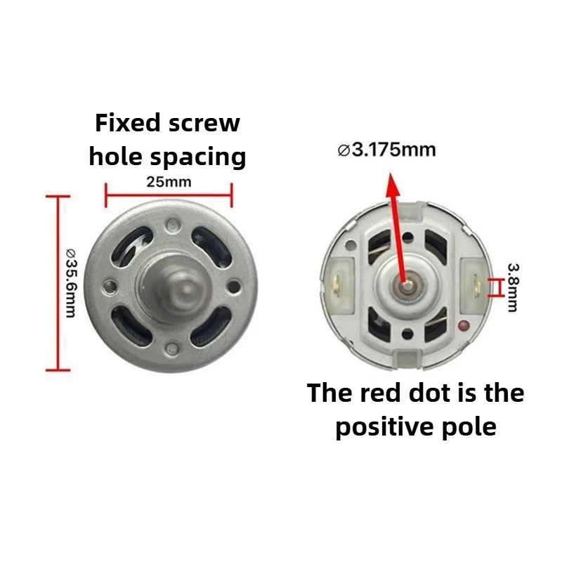 Motor RS555 Motor CC de alta potencia de 21 V: soplador de batería de litio/motor de ventilador de tormenta