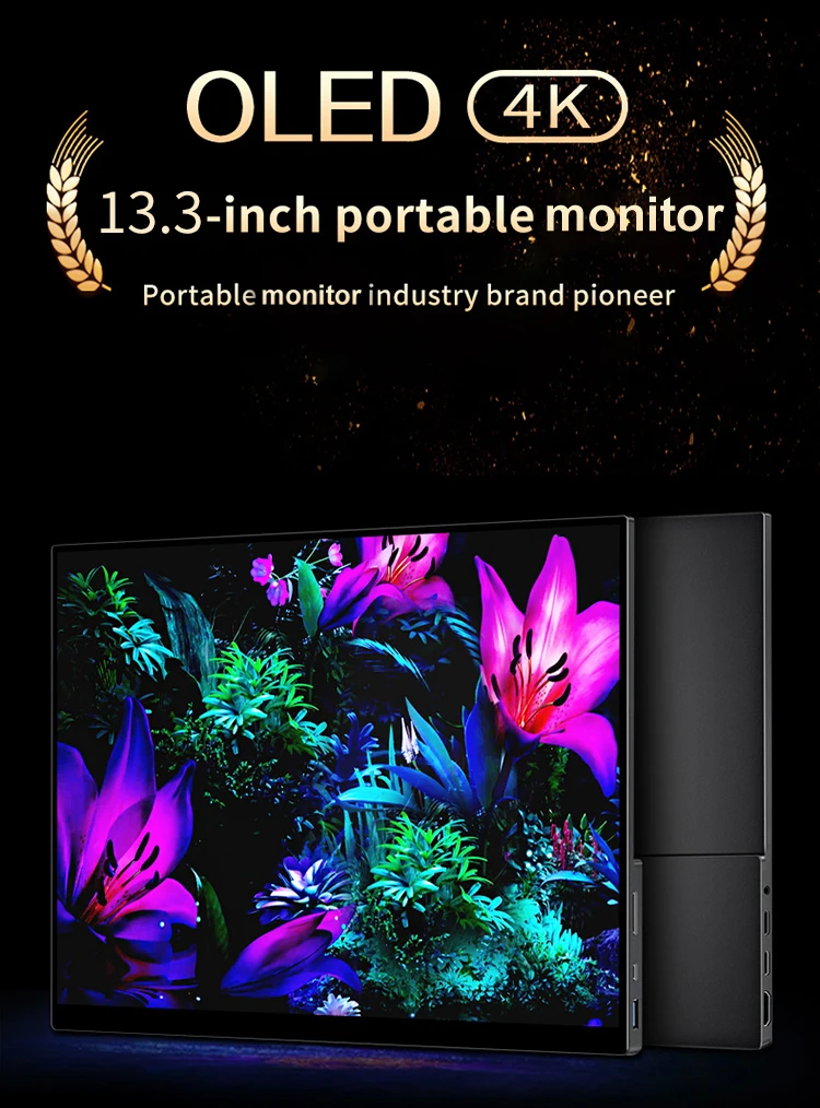 13,3 Zoll 4K OLED Touchscreen Tragbarer Monitor 3840*2160 mit Typ-C HDMI-kompatibel für Handy PC Laptop Gaming Monitor – Detail 1
