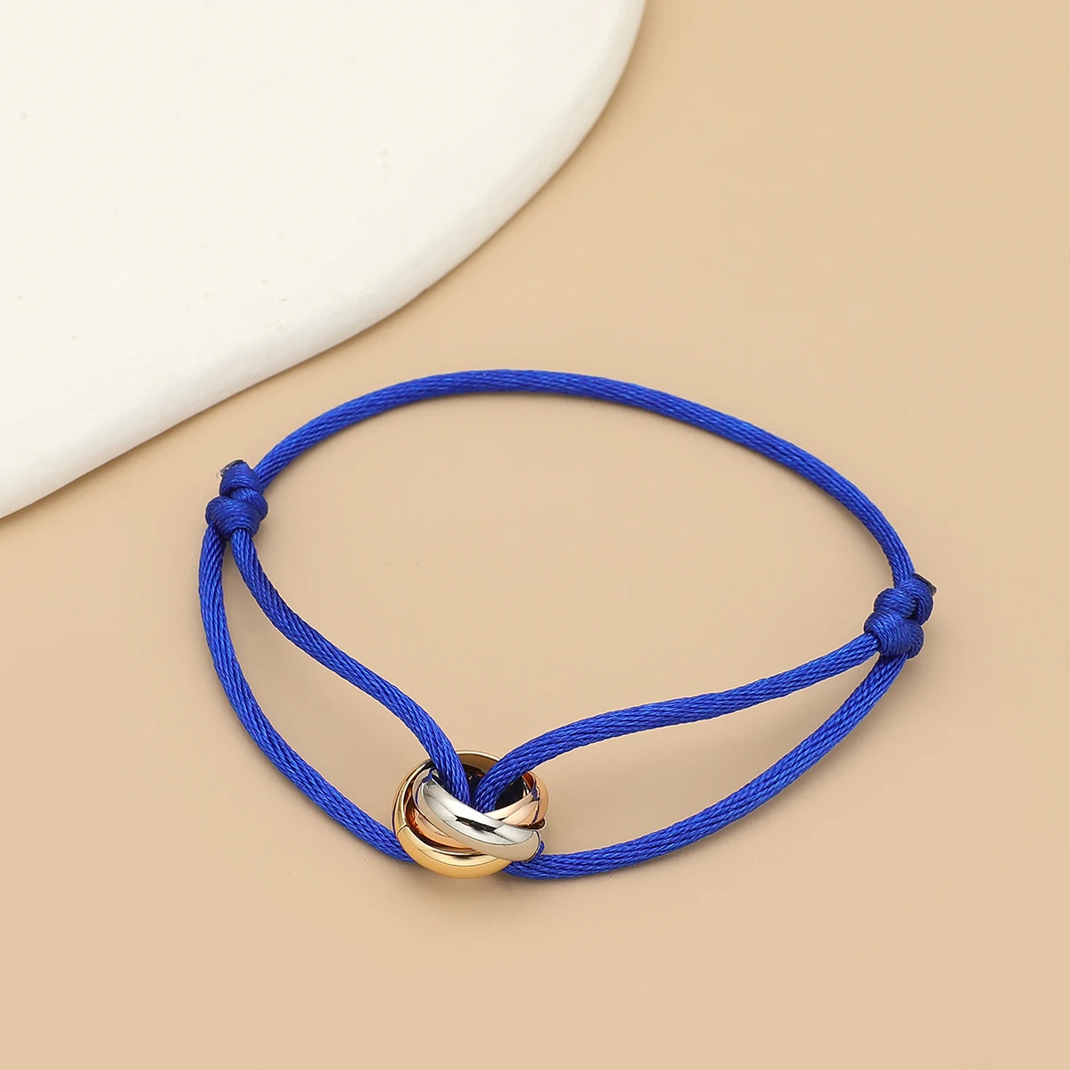 Eenvoudige mode unisex armband 3-metalen ronde cirkel accessoire verstelbare herentouwarmband voor dames sieraden geschenken