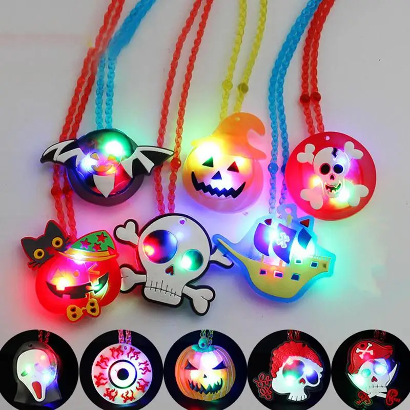 Collane illuminate Halloween Shine In The Dark Toys collane illuminate collane a LED per bambini per bomboniere di Halloween