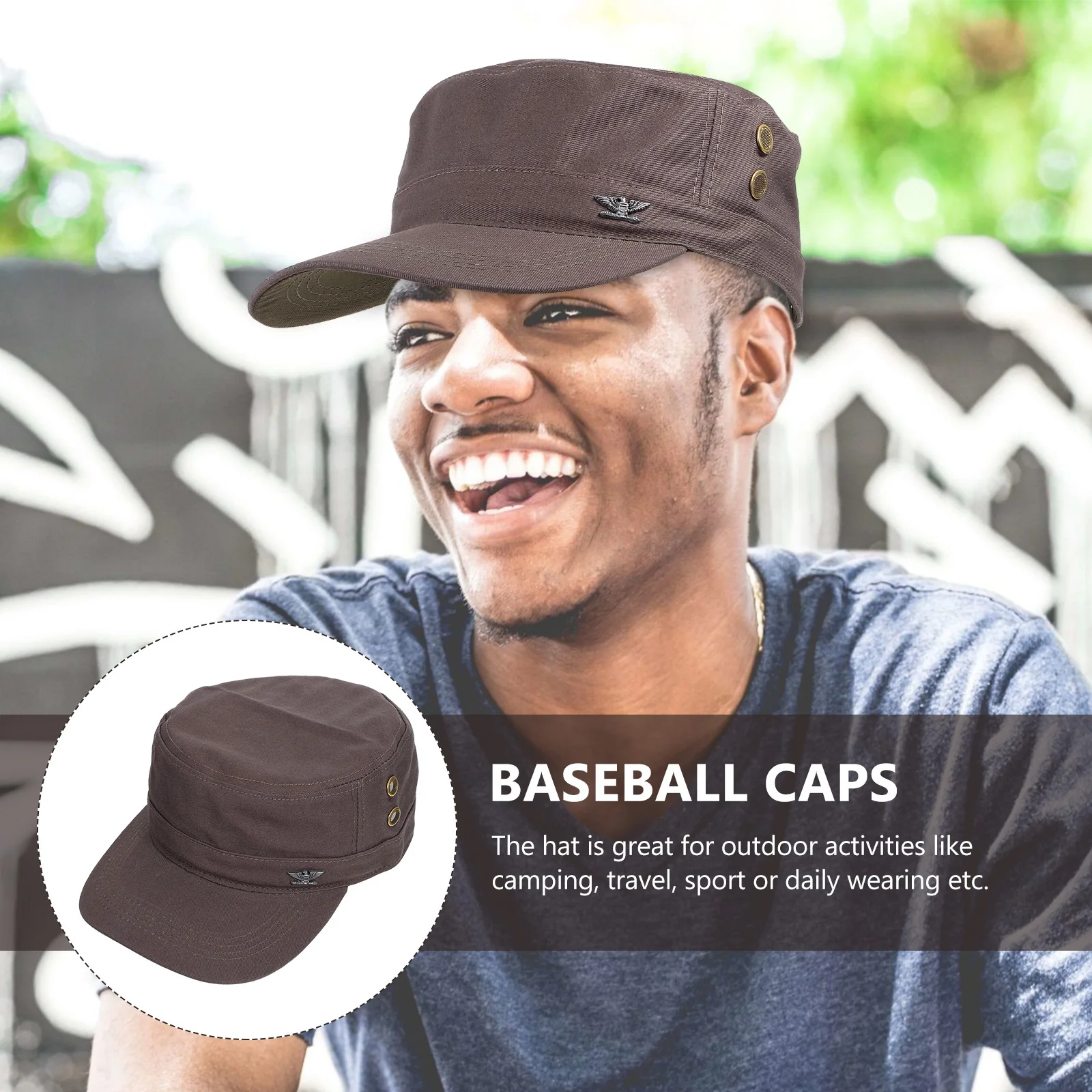 

Baseball Caps Male Fashion Solid Color Comfortable Sun Hat Outdoor Sports Flat-Top Casual All-Match Hat Baseball Caps