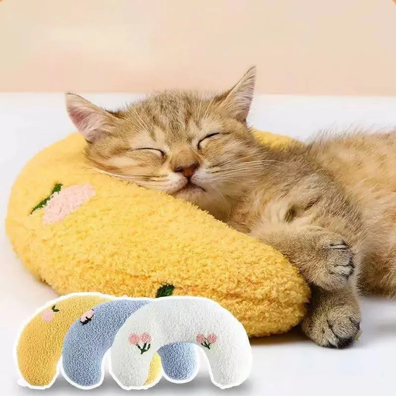 Almohada calmante en U para gatos y perros – Cojín suave para dormir - imagen 4