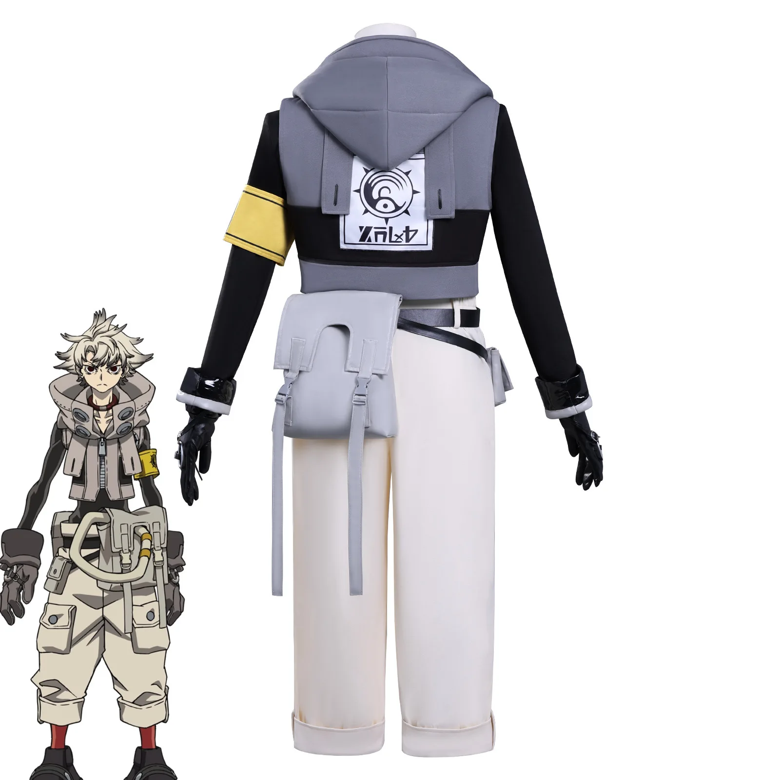 أزياء أنيمي Gachiakuta Rudo Surebrec التأثيرية مع قلنسوة وقفازات وحقيبة شعر مستعار مجموعة أزياء حفلات الهالوين للنساء والرجال كرنفال معركة الزي