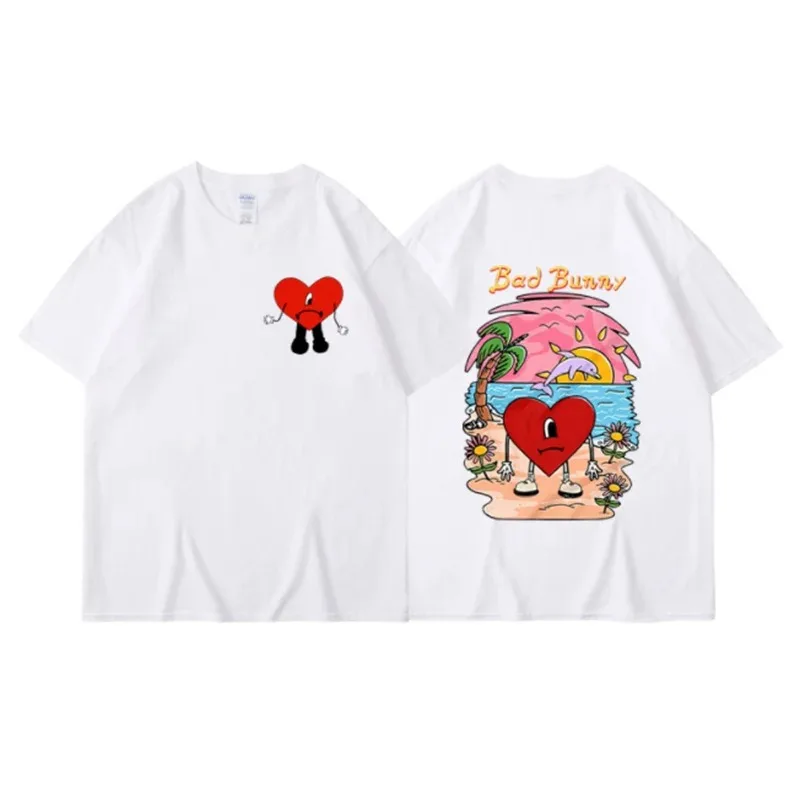 Bad Bunny T-shirt Men's and Women's Cotton T-shirt Casual T-shirt Summer Street Short Sleeve Fashion Harajuku T-shirt Clothing