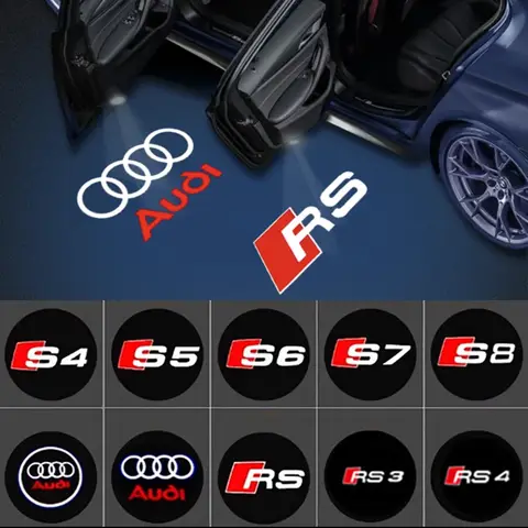 LED 자동차 문짝 프로젝터 조명, 아우디 A6 C5 C6 C7 C8 A4 B5 B6 B7 B8 B9 S3 S4 S5 RS3 8U Q5 8R Q7 Q8 TT A3 8V V8 8 8P A5 A7 A8 용, 2 개