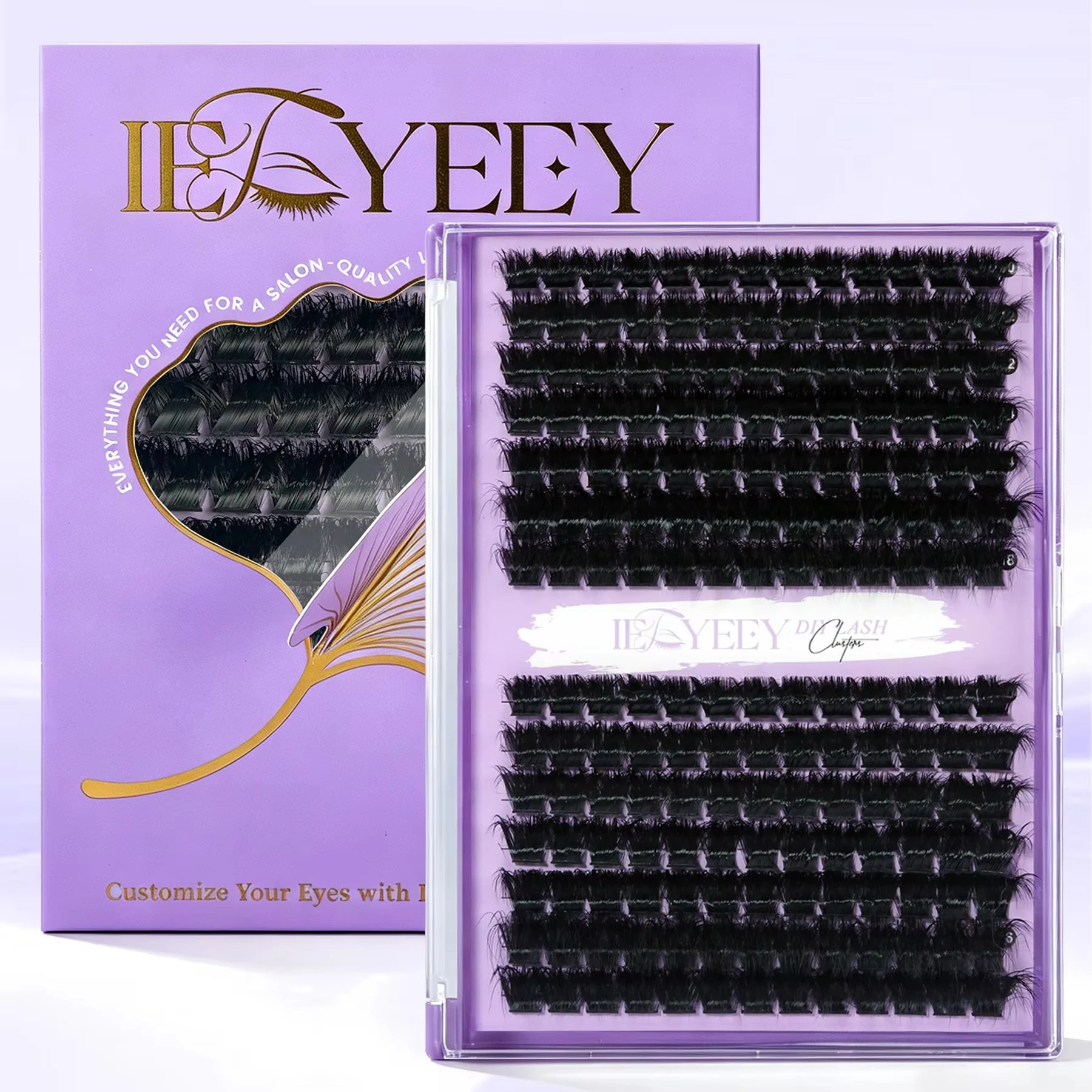 IEEYEEY 5D DIY Wimpernbüschel Dick Natürlich 50D 80D 100D 150D 10-18mm (Mix) Wiederverwendbare Wimpern Geeignet für Wimpernverlängerungen – Detail 1