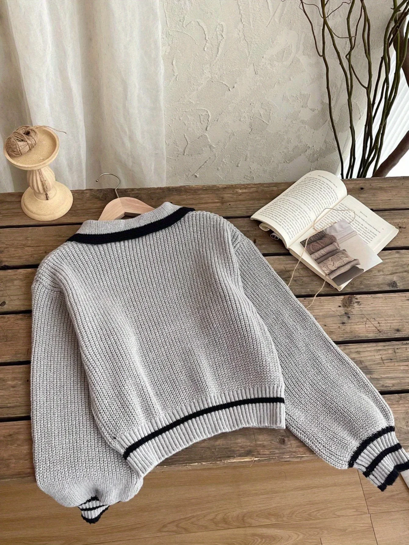 سترة كاجوال فضفاضة بأكمام طويلة وياقة مقلوبة من Tween Girls، للخريف/الشتاء #2