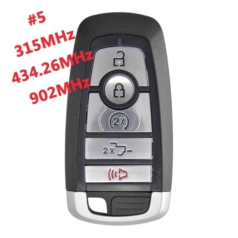 

AK018076 #5 434.26/902MHz Aftermarket For Ford 15K601 Smart Remote Key 4+1 Button 49 Chip PN HC3T-15K601-BB M3N-A2C931426