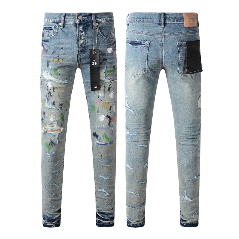 Purples Jeans American Light Blue Ripped 9072 Brands Pants