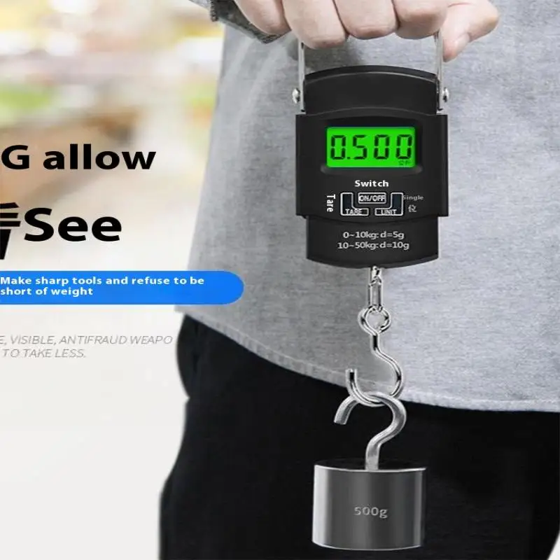 

Multifunctional Mini 50kg10g Electronic Fishing Luggage Portable Digital Handheld Weight Hook Scale Tool With Ruler Outdoor