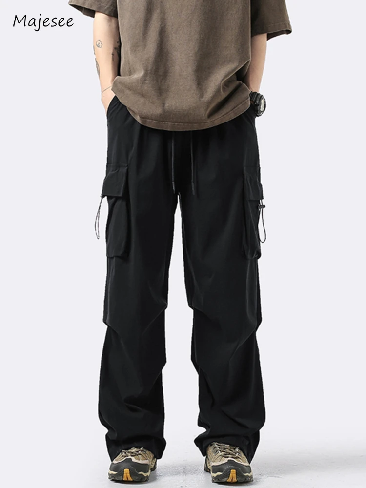 

Cargo Pants Men American Style Casual Multi Pockets Autumn Harajuku Pleated All-match High Street Full Length Fashion College