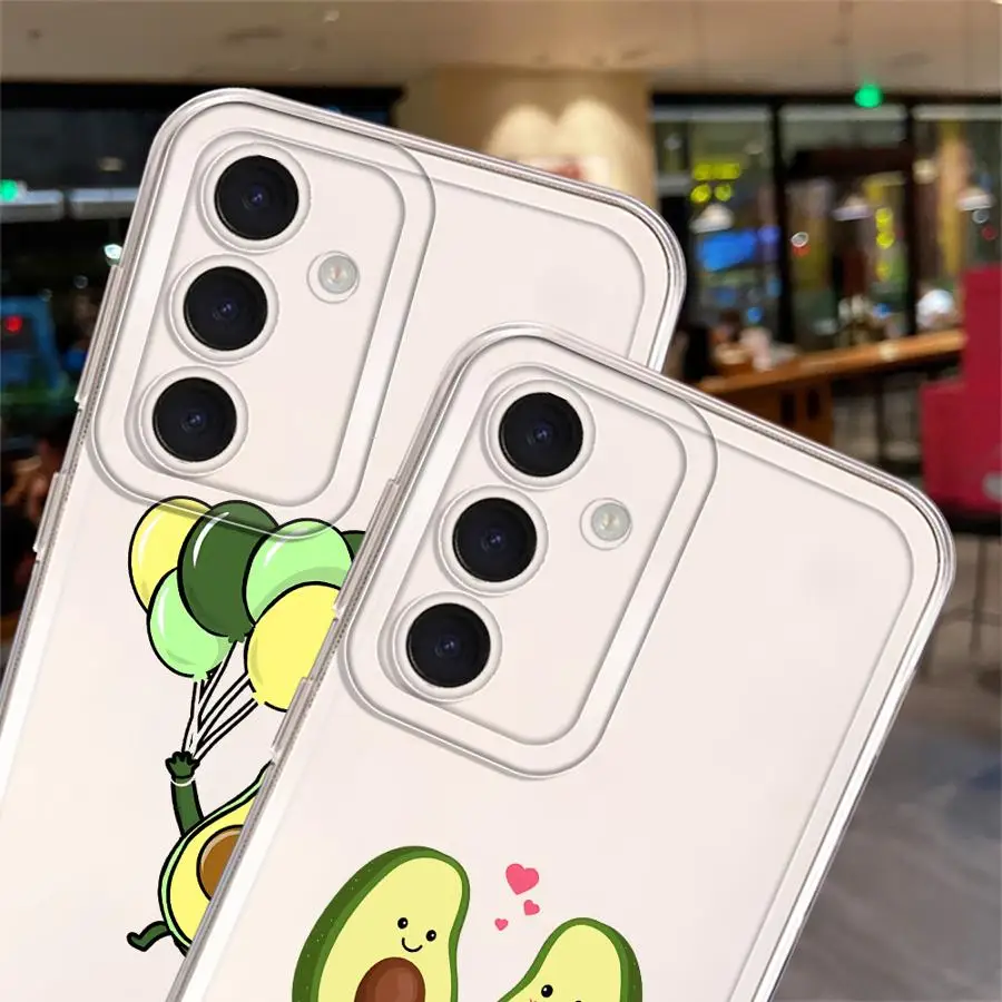 Custodia per telefono con cover trasparente per Samsung Galaxy A56 A52 A50 A03 A73 A06 A50 A51 A31 A02 A55 A72 A05 A71 A04 A54 A53 Avocado unico