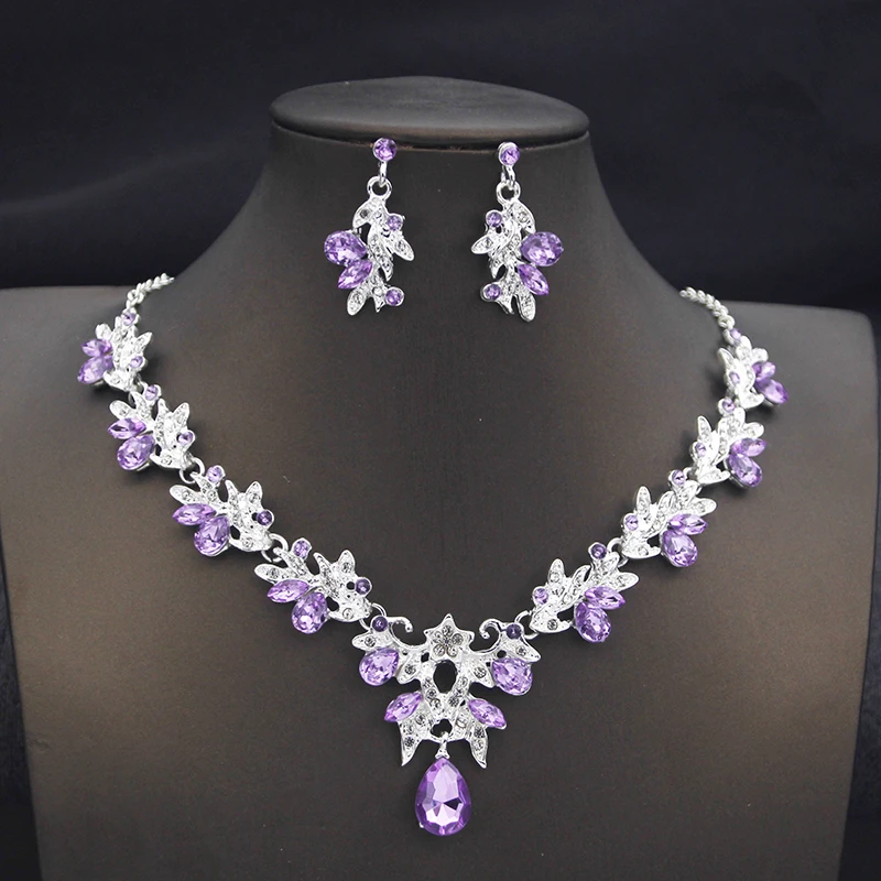 Elegant Butterfly Opal Green Bridal Jewelry Sets for Women Earring Necklace Set Wedding Dress Jewelry Sets 3 Pcs Gifts