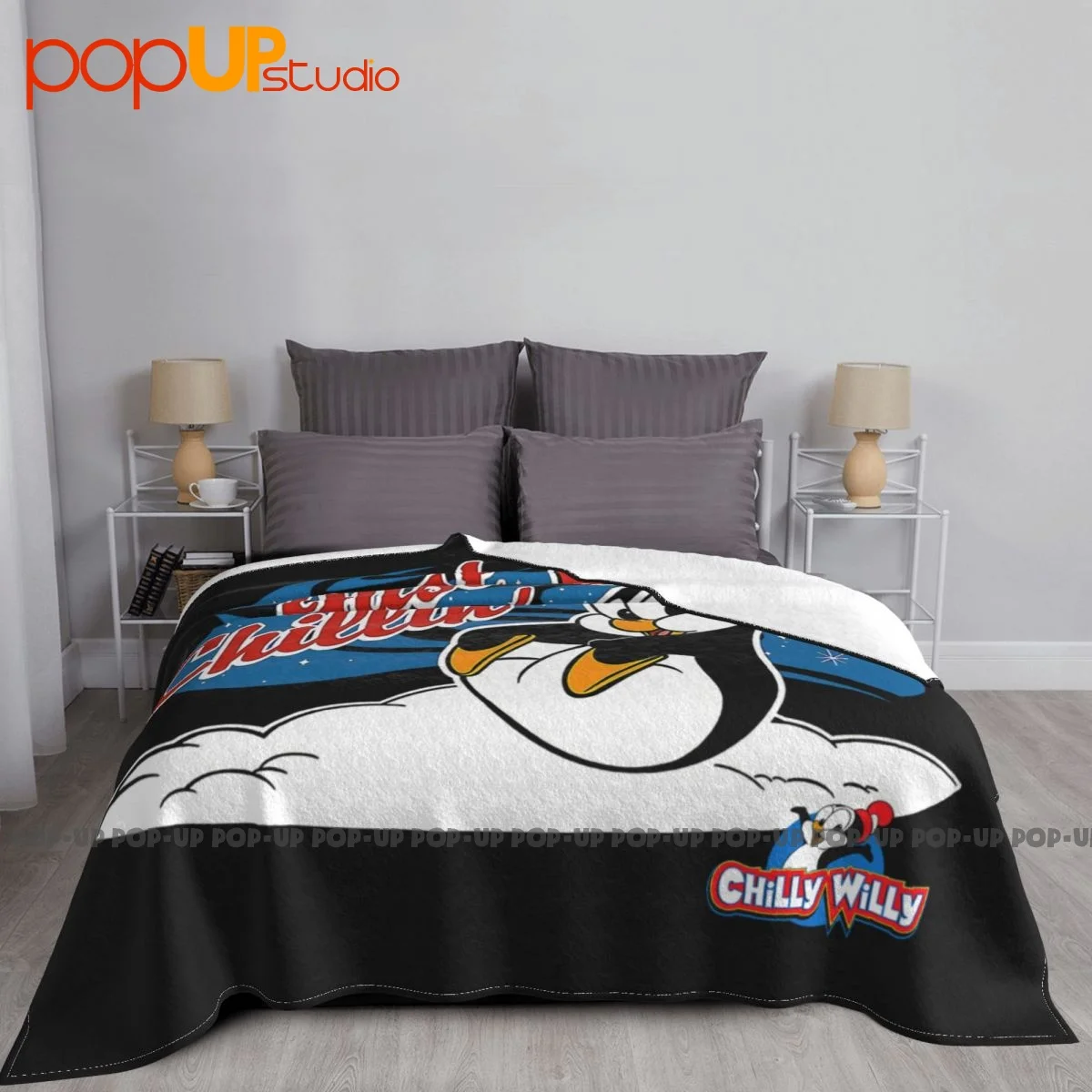 Chilly Willy Just Chillin Cartoon Blanket Shaggy Thicken Microfiber Bedding Travel Family Expenses