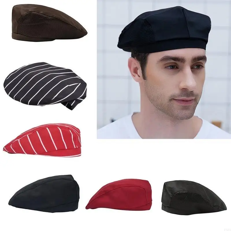 P88A قبعة طاهٍ للرجال والنساء معجنات بيكر مطبخ كوك كوفي شوب قبعة منقار البط #4