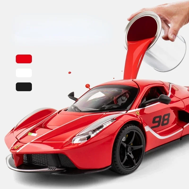 1/22 Ferrari FXXK Super Car Alloy Car Model Sound Light Pull Back bambini Boy Metal Toy Decoration Kid Mini Car Collectible