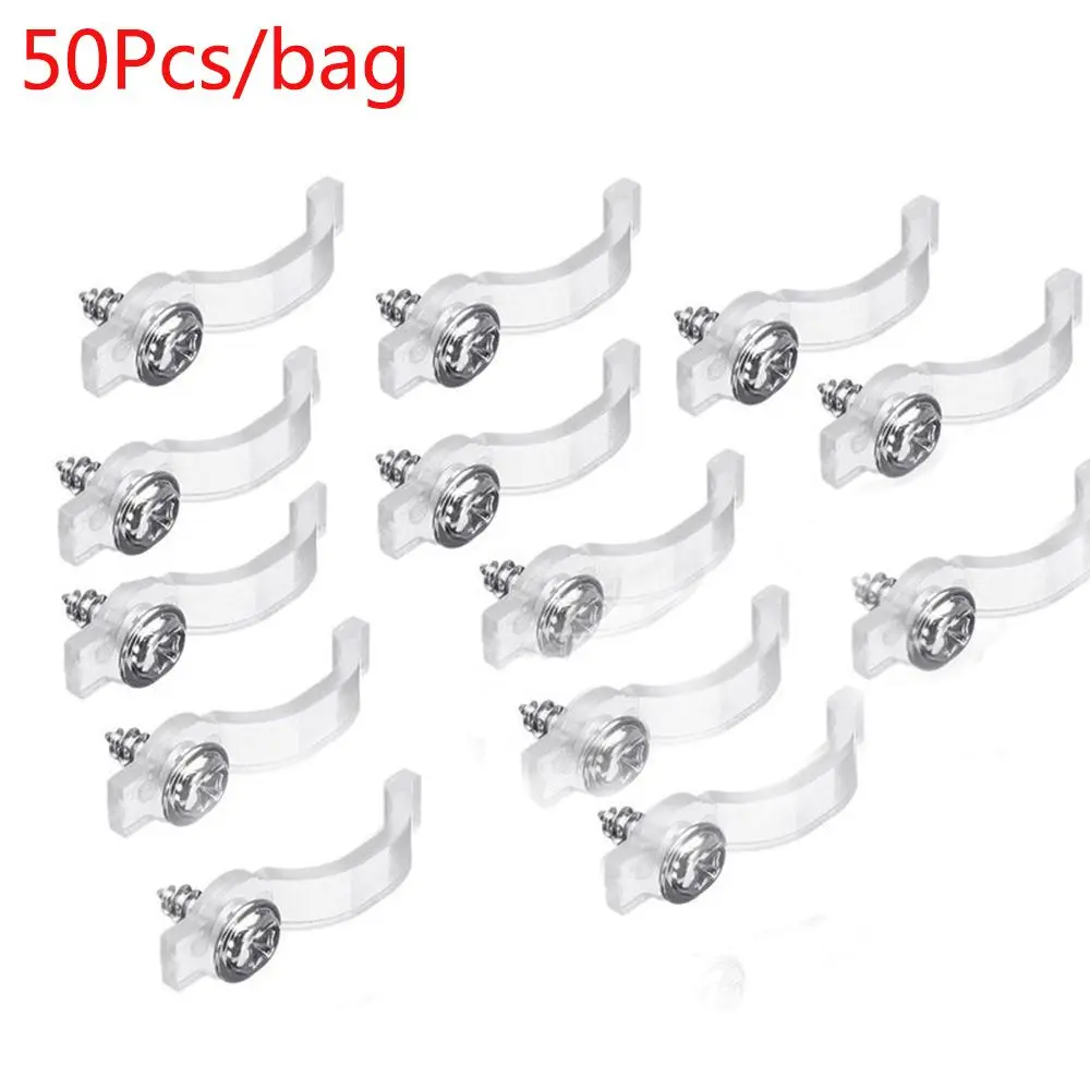 

50Pcs Connector with Screws Fixer Clips Accessories Mounting Brackets Clip LED Strip Light Single Color