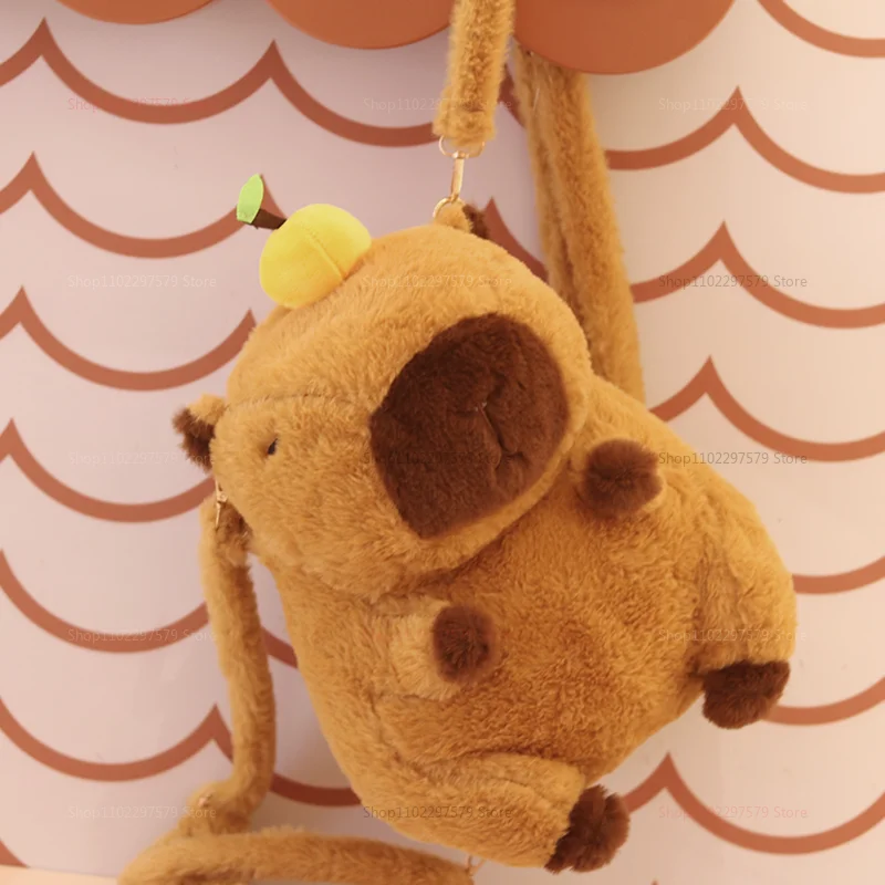 Capybara Plüsch Rucksack Kawaii Mode Plushie Puppe Pelz Tasche Kinder Tasche Schulter Tasche Mini Rucksack Taschen Geschenke für Freundin