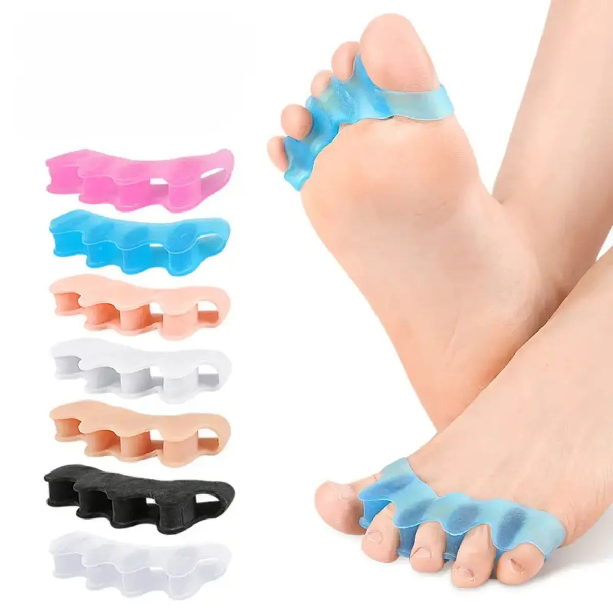 2 PCS Silicone Toe Dividers: Soft, Comfortable, Universal Size for Men & Women - Protective Toe Extensions, Reusable