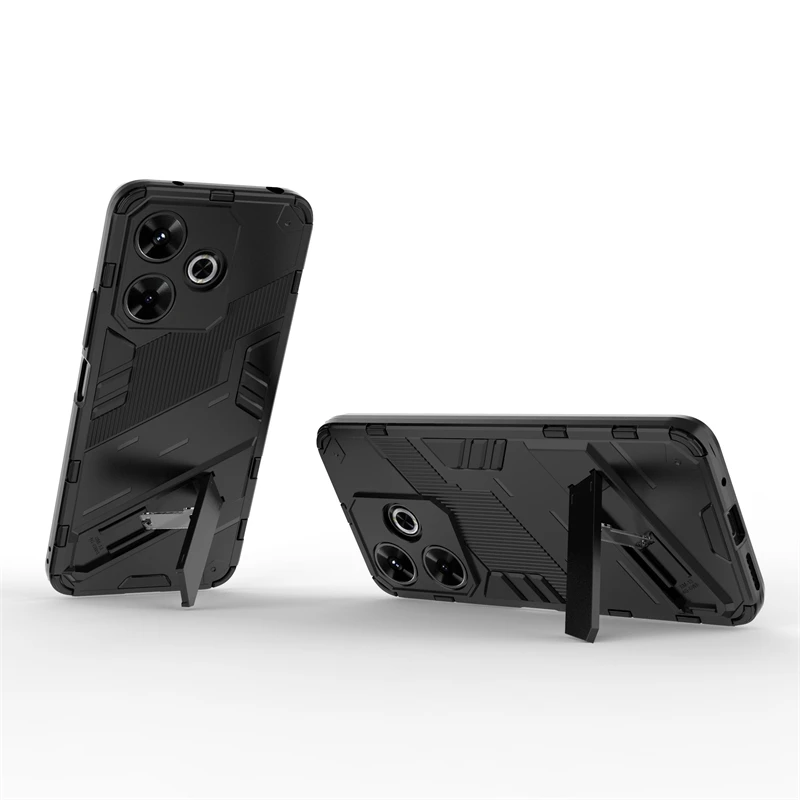 Xiaomi Poco M6 4G 케이스 용 전화 홀더 케이스 Poco M6 4G 6.79 인치 용 Poco M6 케이스 용 범퍼 안티 노크 갑옷 전체 뒷면 커버