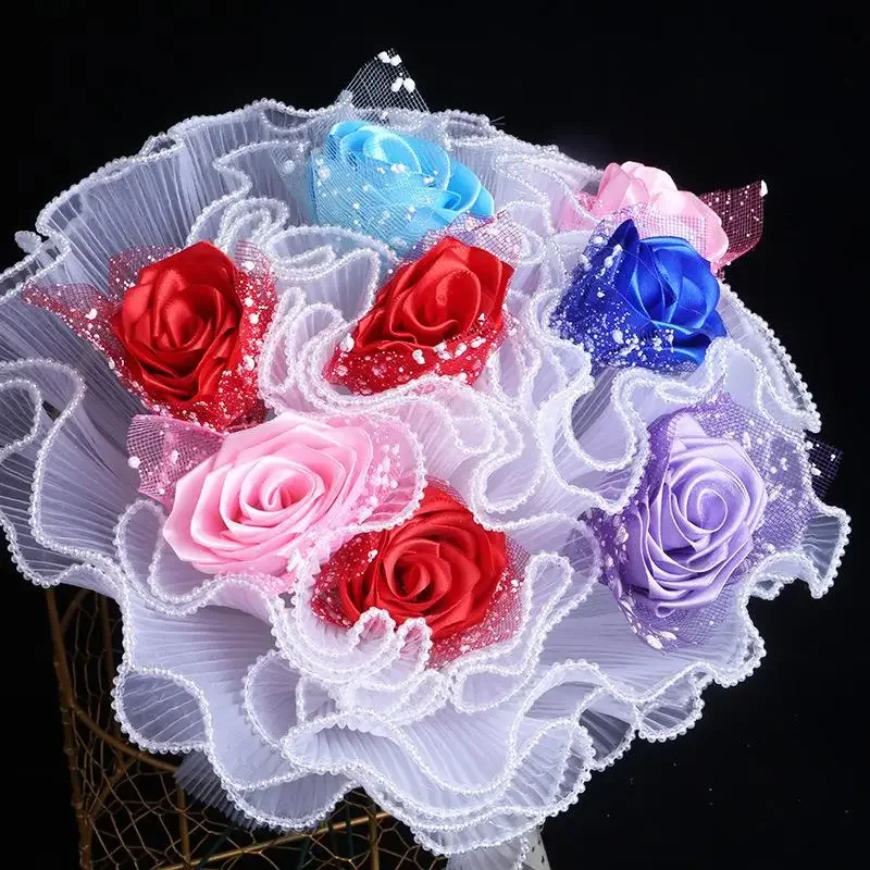 28 cm x 4 Yard Blumen-Geschenkpapier, Perlen-Wellen-Garn, Blumenverpackung, Spitze, Netz, Florist, handgefertigter Blumenstrauß, Geschenkverpackung, Versorgung, Dekor