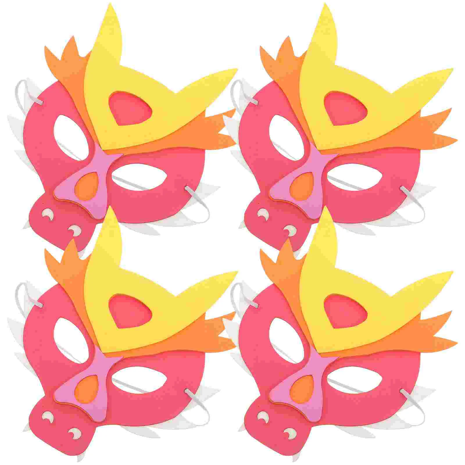 

4 Pcs Children's Year of The Dragon Mask Sturdy Masks Props Multipurpose for Toddler Eva Animal