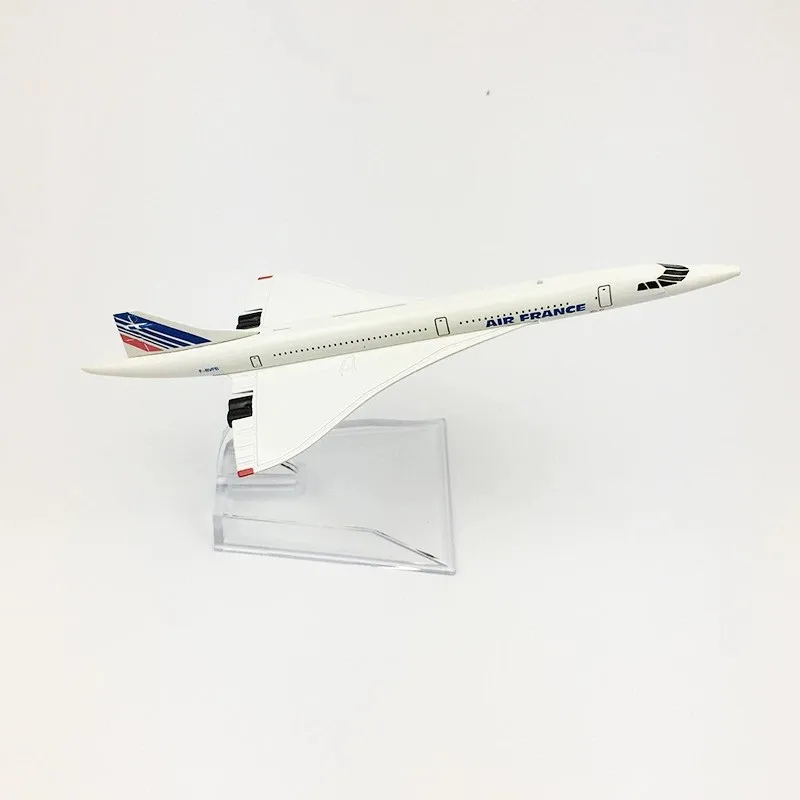 16cm Metal France Airways Concorde Passenger Airplane Model 1/400 Scale Aircraft Die-cast With Stand Collectible Aircraft Gifts