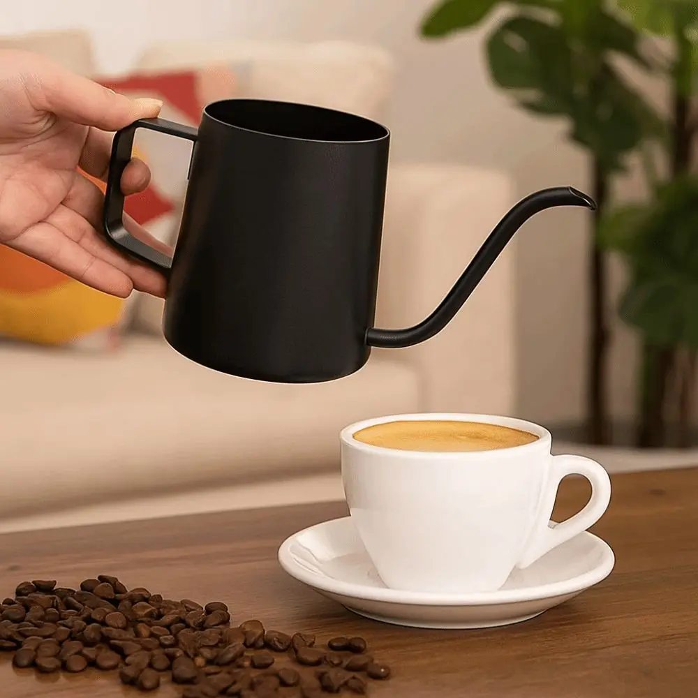 

Long Narrow Spout Hand-poured Coffee Pot Stainless Steel Cafe Stainless Steel Coffee Pot Professional Fashion Design