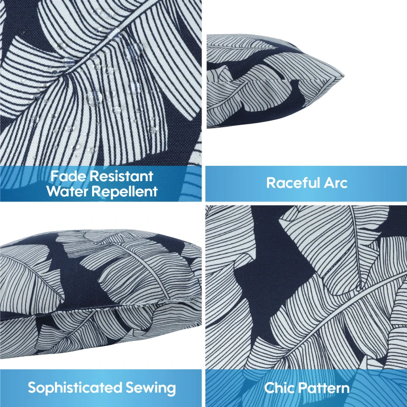 Confezione da 2 cuscini da esterno, cuscini da giardino impermeabili e resistenti allo sbiadimento per mobili da giardino, portico, piscina - Morbidi e confortevoli