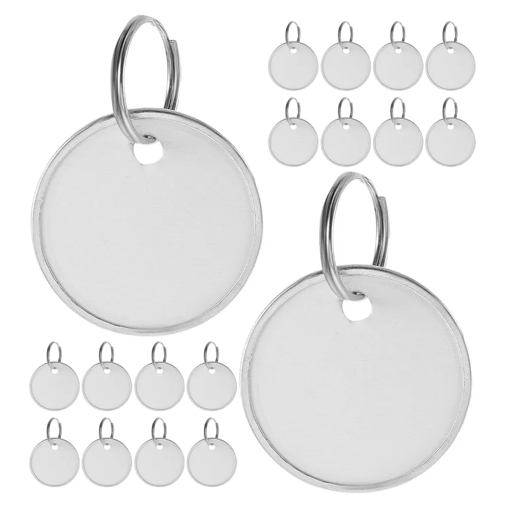 80Pcs Blank Round Metal Key Tags with Split Rings Multipurpose Key Id Labels for Keys Organization DIY Projects Wedding Favors