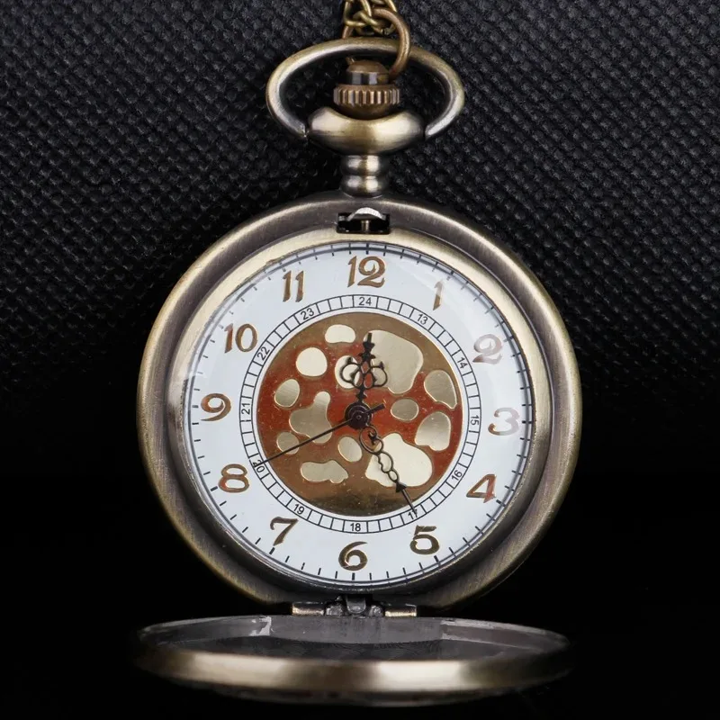 로마 숫자 새겨진 주머니 시계 맞춤형 휴대용 액세서리 남여 주머니 시계 선물 청동 석영 주머니 시계