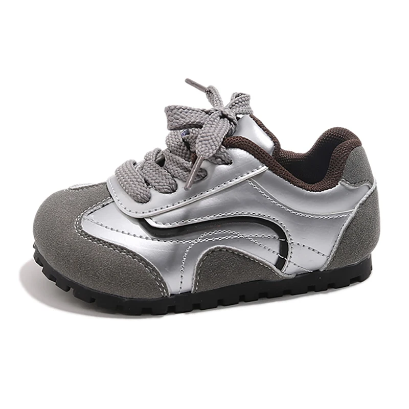 

PU Leather Sport Shoes For Children Trend Fashion Boy's Girl's Sneakers Anti-slippery Waterproof Outdoor Running Shoes For Kids