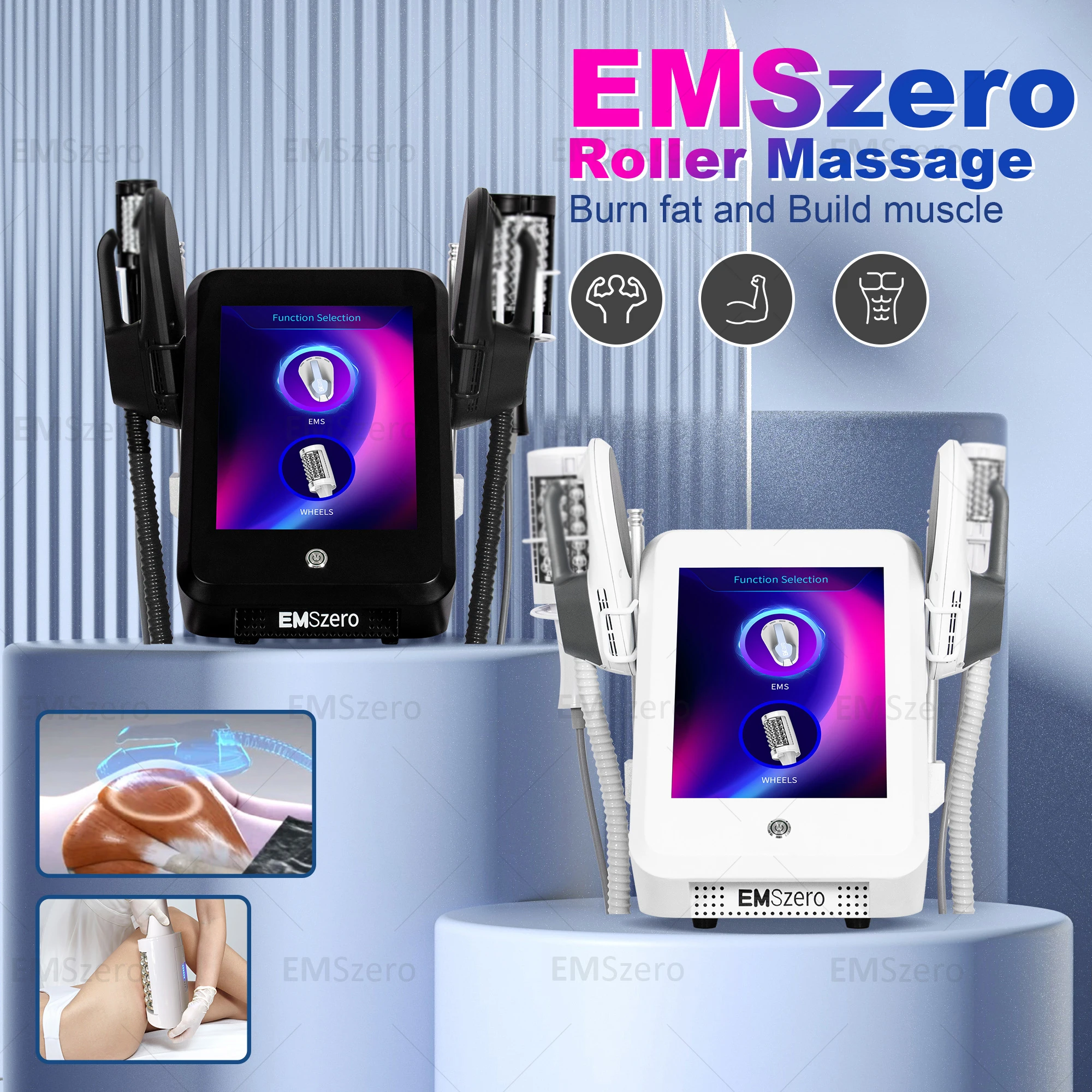 For Salon Use EMSZERO Slimming Machine 2 in 1 Roller Massage Lose Weight Therapy 40K Compressive Micro Vibration Vacuum 6D Body