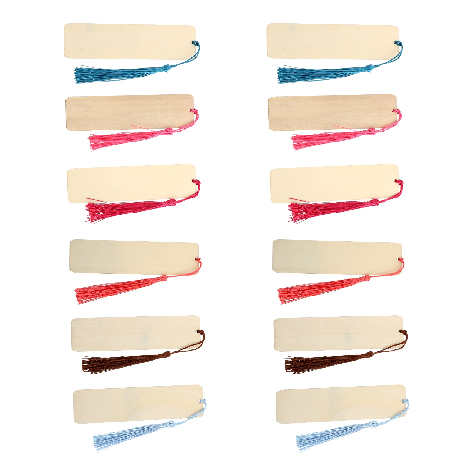 1Set Wooden DIY Bookmark Blank Premium Material Easy Paint Graffiti Page Marker Tassels Handmade Reading Gift Wooden Bookmark