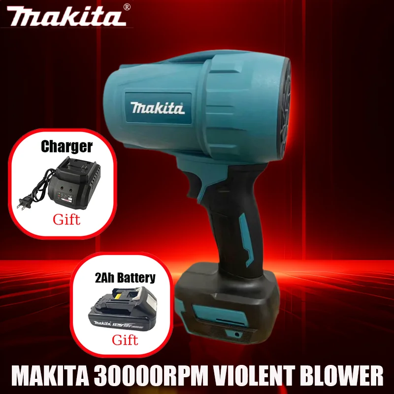 Violent Blower Makita 30000RPM  Turbo Jet Fan 18V Electric Air Duster Wind Speed Turbo Rechargeable with Light Car Cleanin Tool