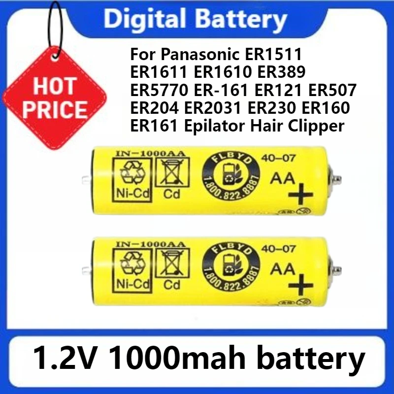

Battery For Panasonic ER121 ER507 ER204 ER2031 ER230 ER160 ER161 ER1511 ER1611 ER1610 ER389 ER5770 ER-161 Epilator Hair Clipper