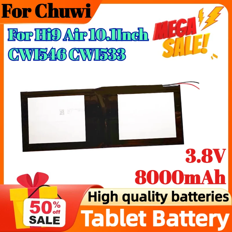 

Новый аккумулятор для планшета 3,8 В 8000 мАч для Chuwi Hi9 Air 10,1 дюйма CWI546 CWI533 с 2-проводным аккумулятором