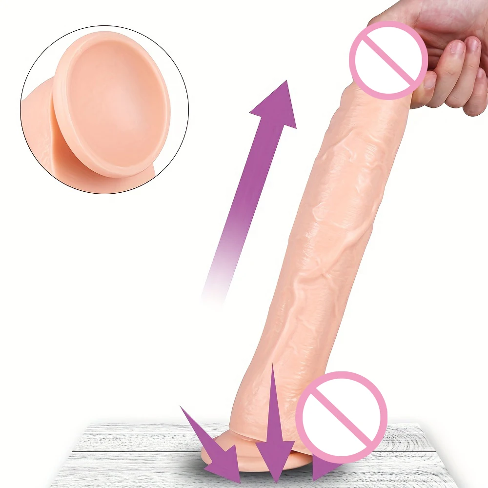 12 inch Realistic Dildo Super Large Penis Anal Vagina Butt Plug With Thick Glans Suction Cup Stiff Cock Sex Toys For Men Women