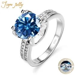 JoyceJelly S925 Sterling Silver Ring 9mm 3CT Moissanite Diamond Jewelry Female Luxury Wedding Bands Bridal Sets Cocktail Ring