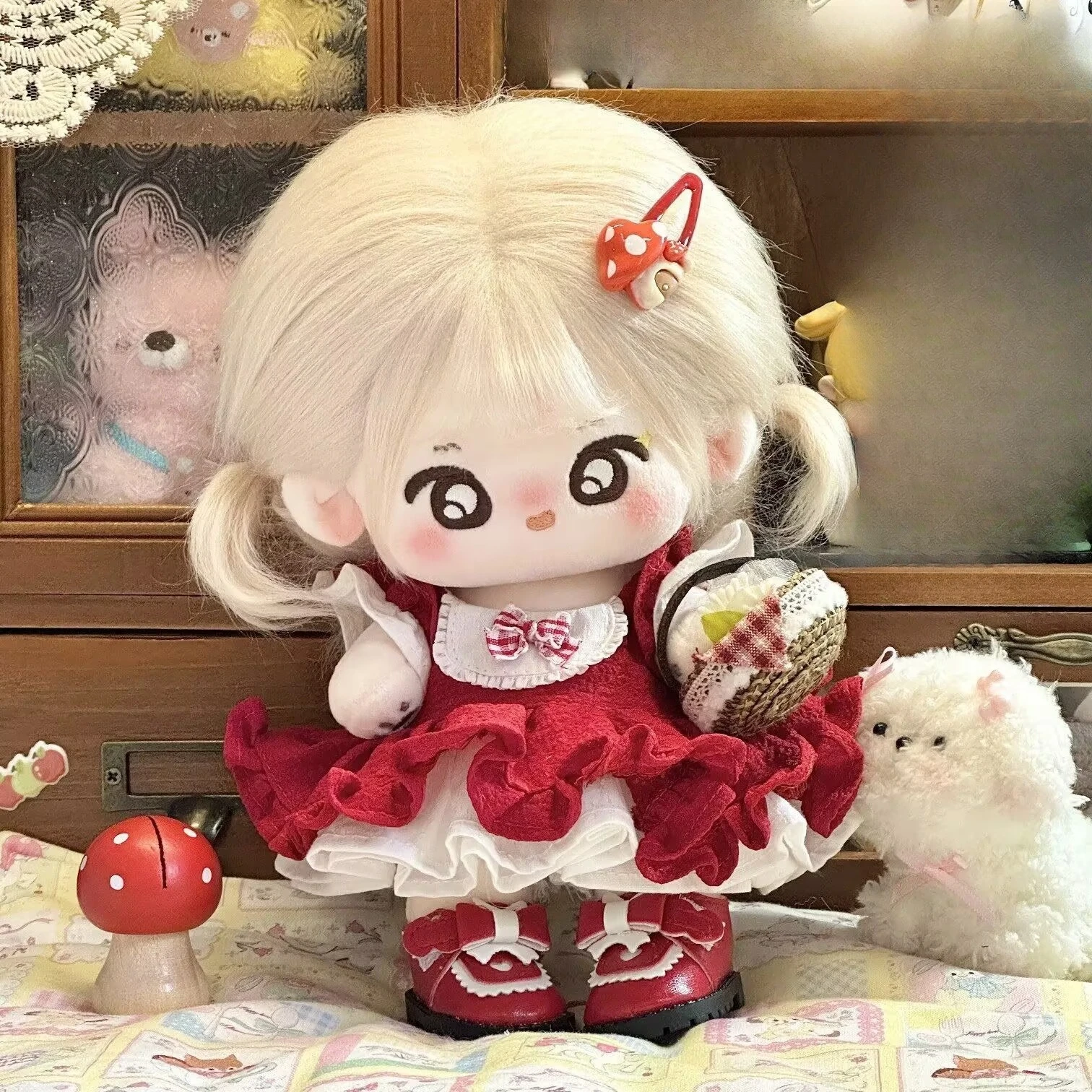 20cm 아기 옷, 20cm 면 인형 옷, 빨간 망토 귀여운 동화, 코스프레 속성 인형 교체 의상