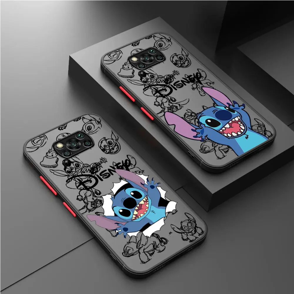 Funda de Disney Stitch a prueba de golpes para Xiaomi, carcasa a prueba de golpes para Poco X3, NFC, M5, X4, GT, X4 Pro, X5 Pro, C40, M5s, F3, C51, C50, X3