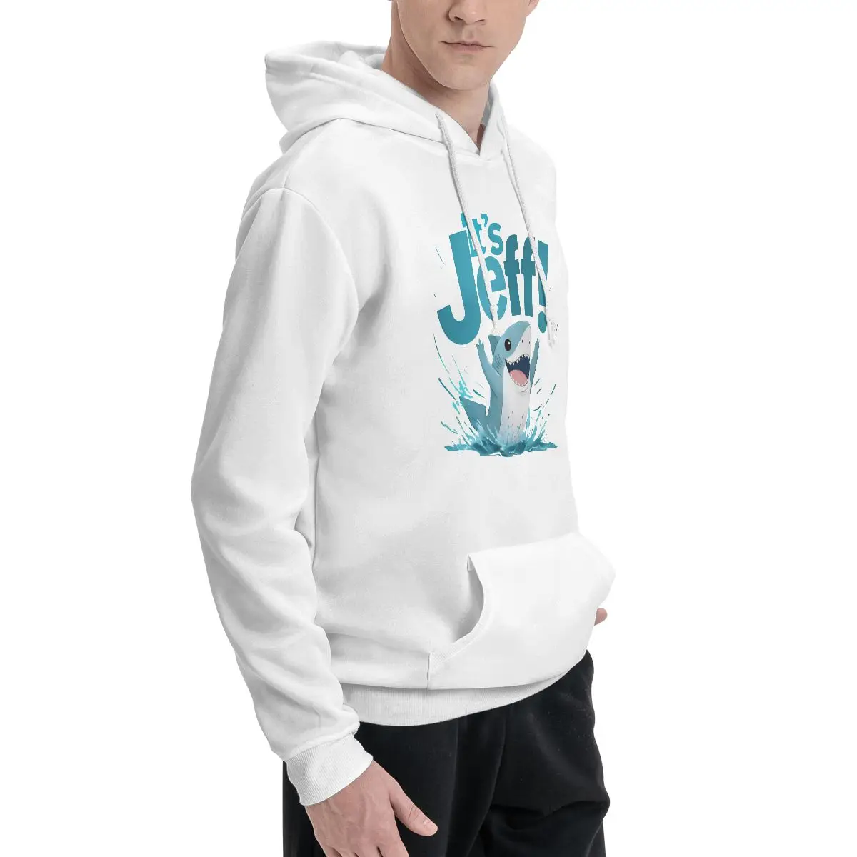 Casual Hoodies Couple Thin Fleece Sweatshirt Men Jeff The Landshark Cotton Sweatshirt Printed Hoodie Shirt